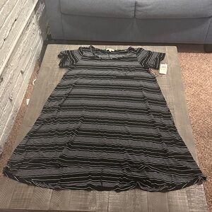 Gibson Latimer Black and White Striped Dress